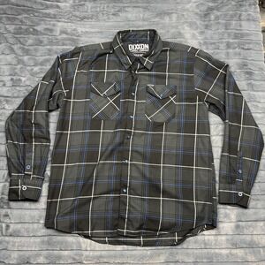 Dixxon Flannel Company Shirt Mens XL Charcoal Blue Plaid Cycle Gear D-Tech Biker